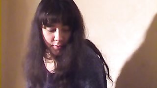 Young Russian slut is being roped on a bench