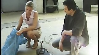 Obedient blonde caned in the doggy style pose