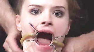 Oral stretch, leather corset and other amazing tools for torturing