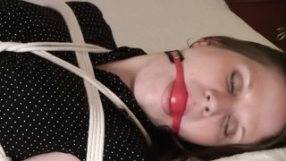 Beautiful bondage video with a ballgagged slave