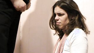 Dark-haired babe shows how nasty she is by deepthroating that dick