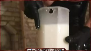 Sweet hottie gets a huge enema deep in her tight anal hole