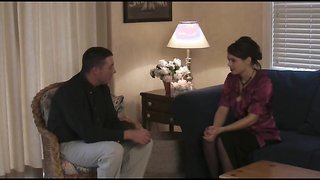 Awesome Domina spanks and abuses her submissive slave