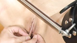 Asian babe with breast bondage sucks her master's dick