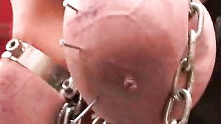 Stunning big-boobed lady in mask used for hardcore experiments