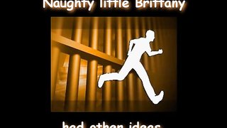 Sexy teen in striped thigh stockings lays over a knee