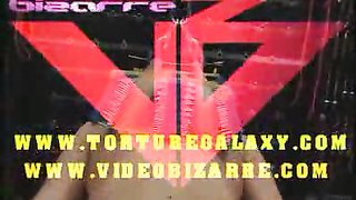 Master is torturing his submissive busty chick in the room of pain