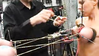 Good tit-bonded babe with tattoos likes painful bloody tortures