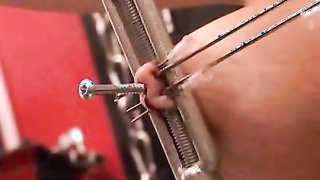 Awesome redhead chick with big tits likes filthy sex games with needles