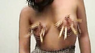 Amazing busty babe demonstrates her abusive love for torturing