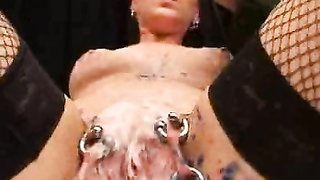 Good-looking chick with big tits is trying hardcore games with wax