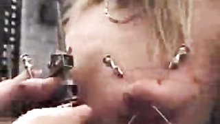 Beautiful babe with huge boobs is enjoying boob penetration