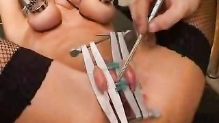 Busty amateur blonde is getting her tits pressed in hardcore mode
