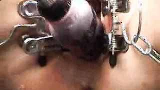 Submissive big-ass lady is getting her ass penetrated with needles