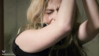 Awesome submissive blonde gets whipped in the dungeon