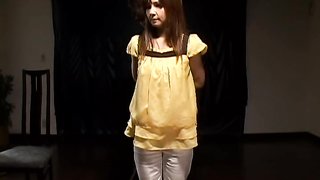 Young and innocent busty Japanese teen dominated in dungeon