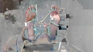 Perverted master is playing wit his bounded doll in dungeon