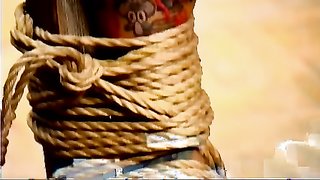 Amazing lady with tattoos enjoys brutal painful bondage