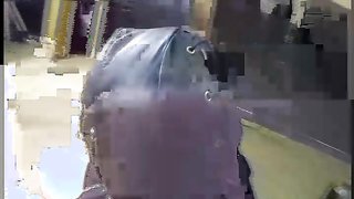 Masked BBW lady in black corset used for nasty torturing