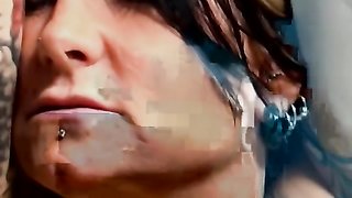 Playful BBW with tattoos gets spanked and bounded in extreme way