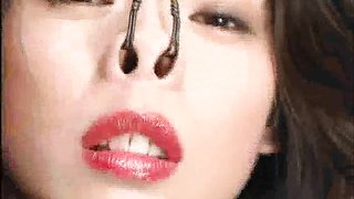 Stunning submissive Asian hottie face-fucked in dungeon