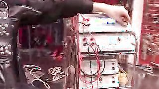 Master is treating her huge natural tits with bondage and spokes