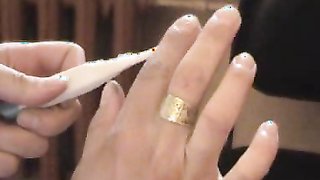 Fully naked raven-haired hottie is lying naked in the ward