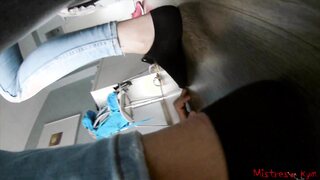 Femdom worship Mistress Kym socks and feet (POV)