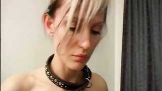 A gorgeous slave is trained