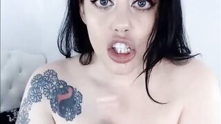 Sloppy Blowjob with Big Tits Latina on Webcam