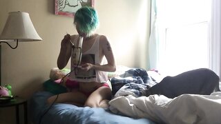Smoking Hot Amateur with Small Tits Says Good Morning