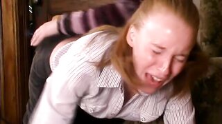 Hairbrush Punishment – Bare Knees, Real Tears