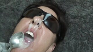 Cum Fetish: Massive Facial & Gargle, Amateur MILF Loves BDSM