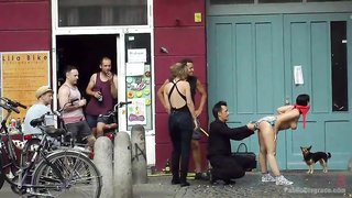 Naked big ass pet bitch Pina De Luxe humiliated on the streets