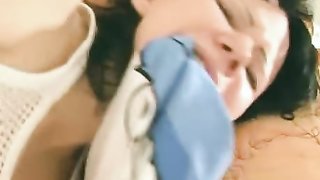 Brutal brunette spanked her innocent young sister