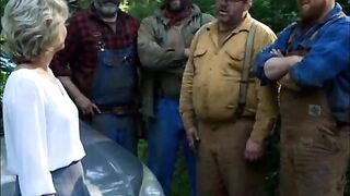 Lost MILF Gangfucked by Lumberjacks