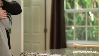 Policeman gets turned down by a hot teen so he breaks into her house