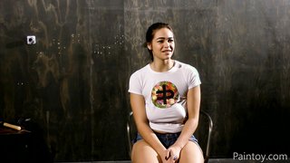 Real master with Pain Toy spanks a hot amateur brunette in the basement