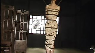 Filthy master bounded and hanged his personal sex doll in the air