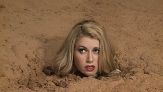 Domina in glossy catsuit helps her doll to feel herself like a piece of shit