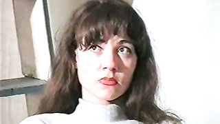 Cutie with full red lips undresses and instantly gets spanked