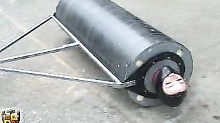 Beautiful babe is enjoying nasty outdoor punishment