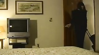 Fully bounded babe is trying to do athletic exercises