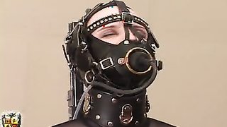 Passed out whore groped and machine fucked on chair