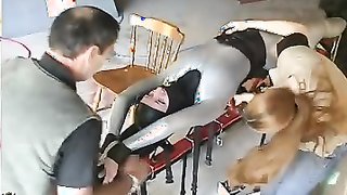 Voluntary submission of a fat ass MILF in latex body costume