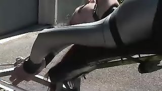 Cheap slut is being used by a masochist and torturer