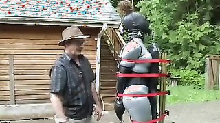 Tie her up and make her stand and see how long she can handle this