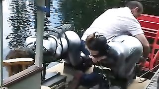 Catsuit-wearing babes and the weirdest boat you've seen